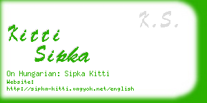 kitti sipka business card